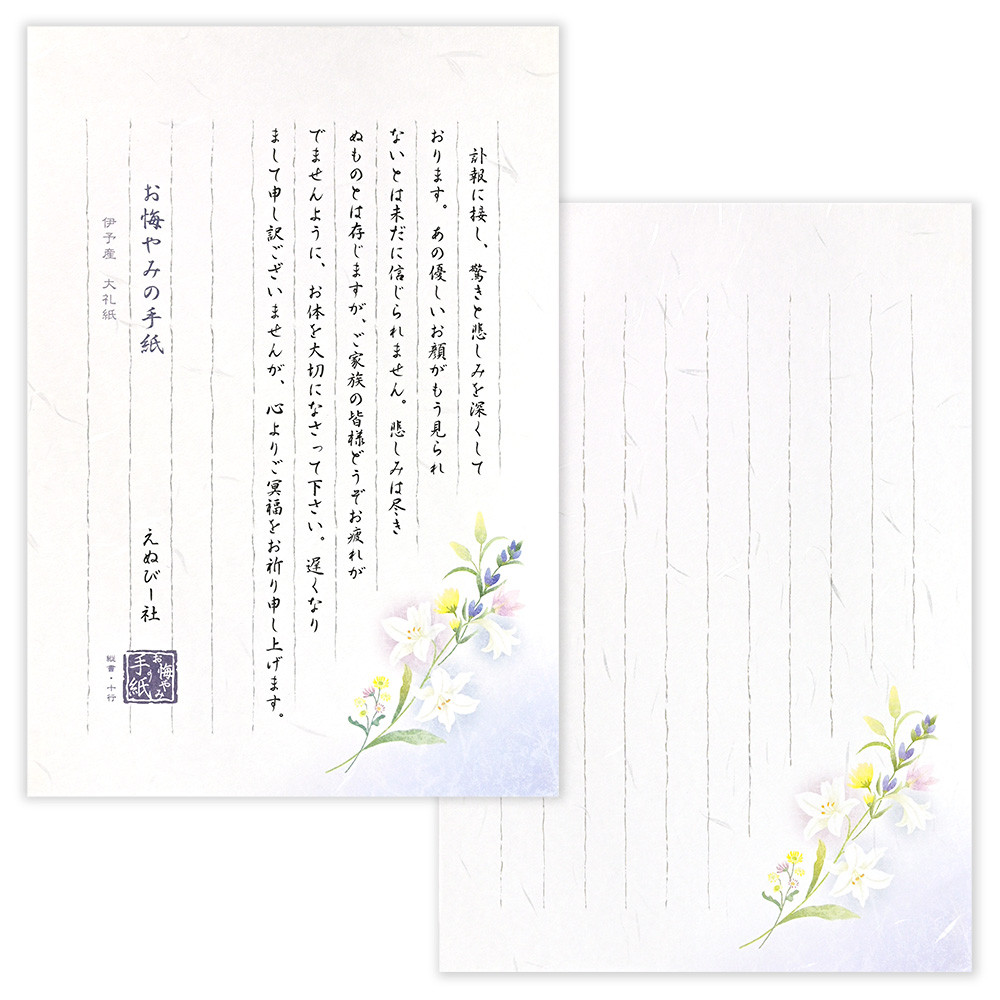 伝えるきもちB5便箋　お悔やみ