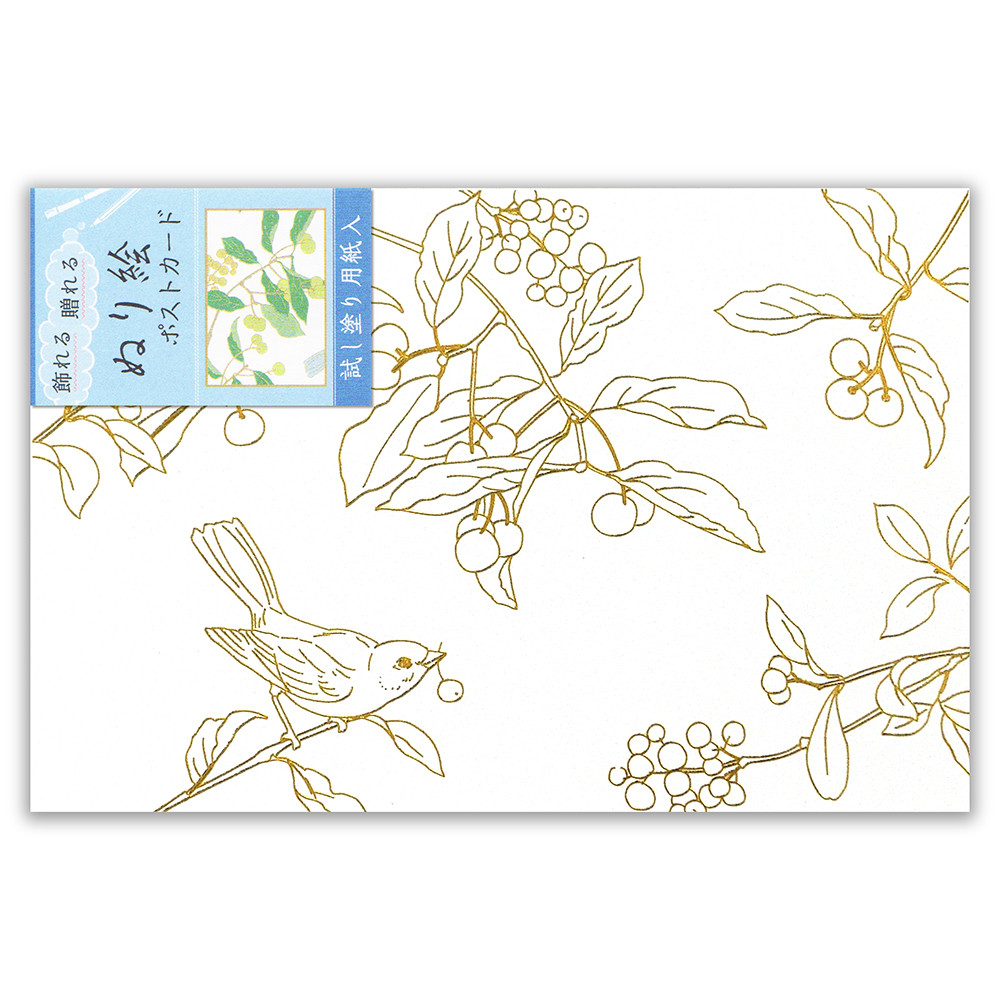 ぬり絵ポストカード　バード