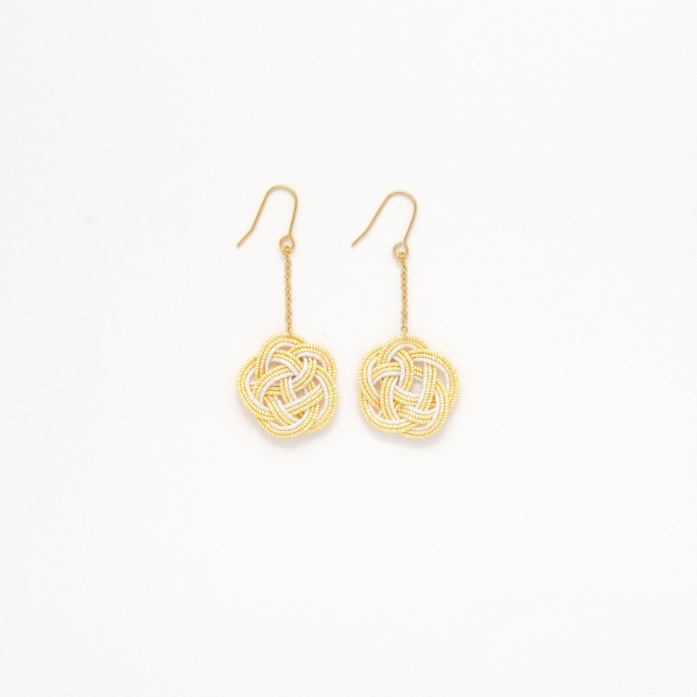 水引ピアス　くちなし色