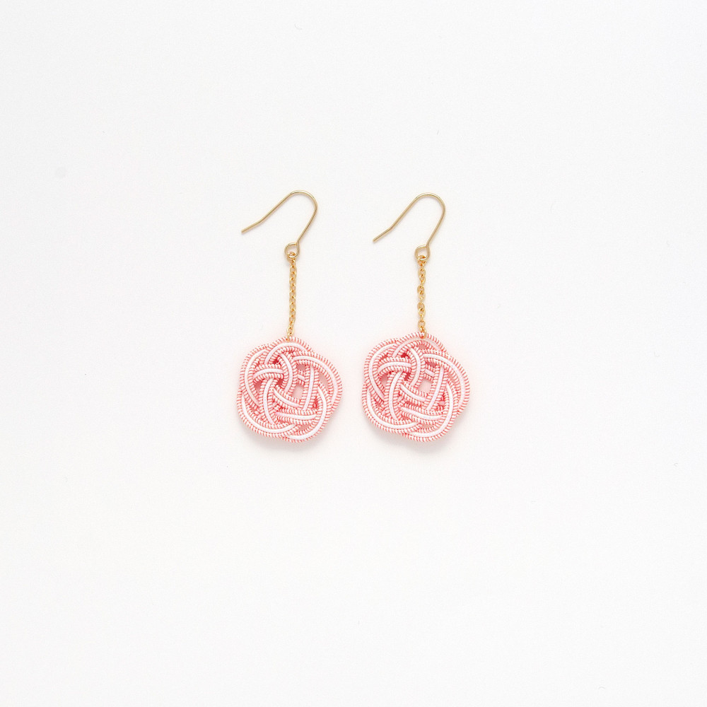 水引ピアス　撫子色