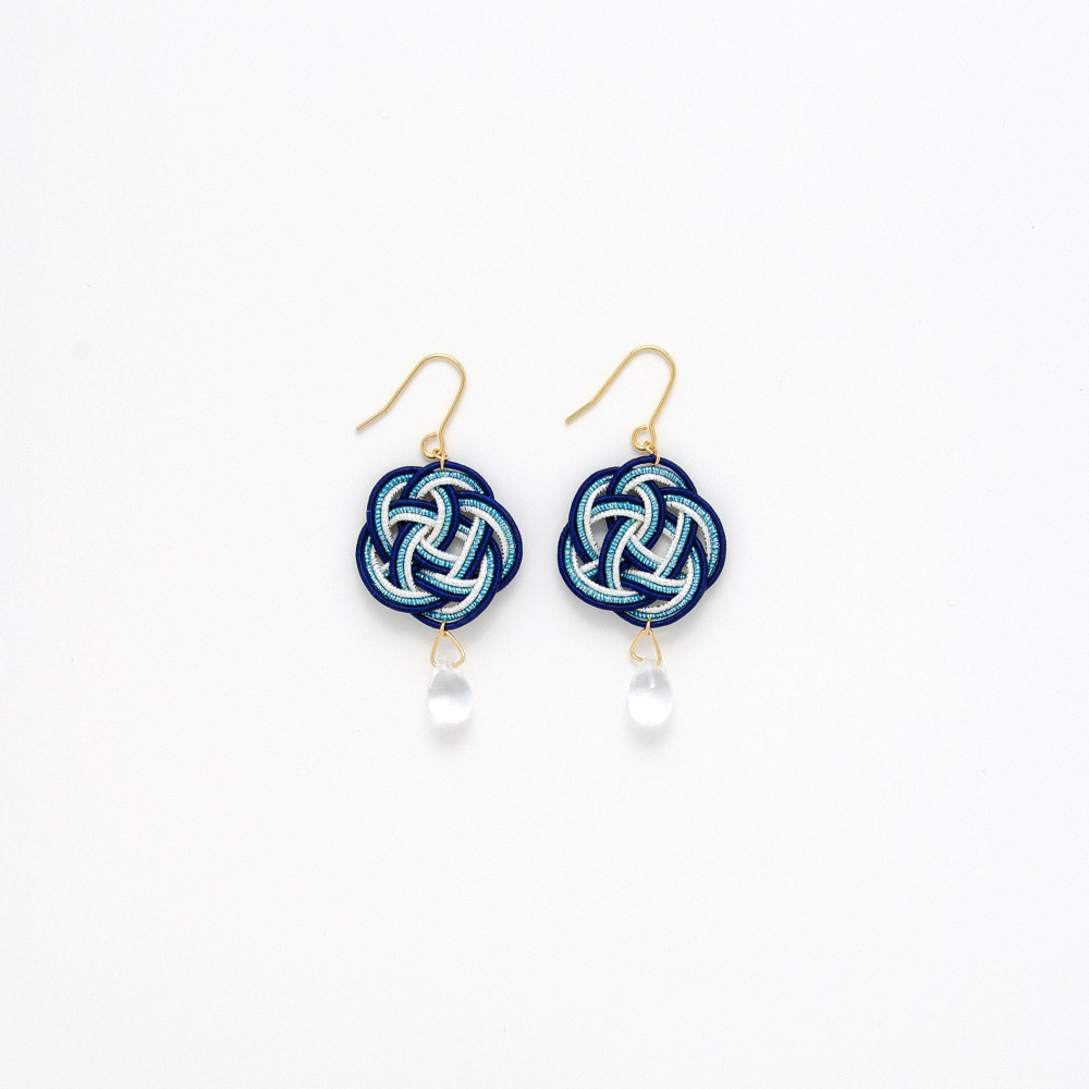 水引ピアス　瑠璃色