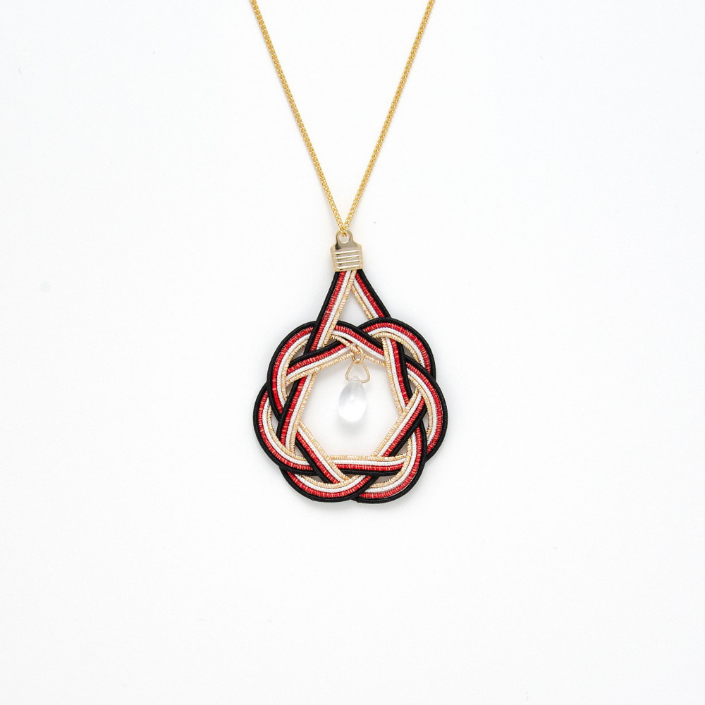 水引ネックレス　相生結び　真紅