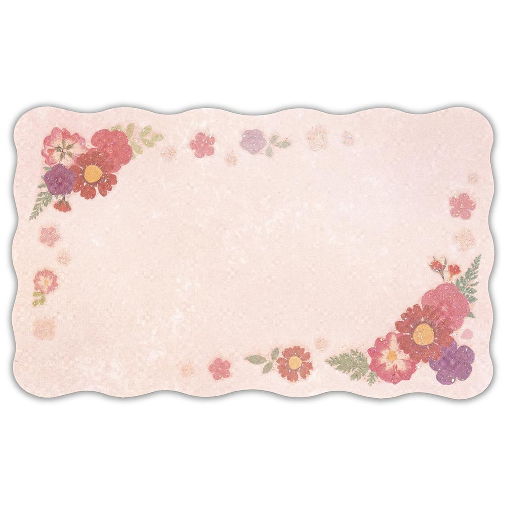 メッセージカード　押し花　レッド