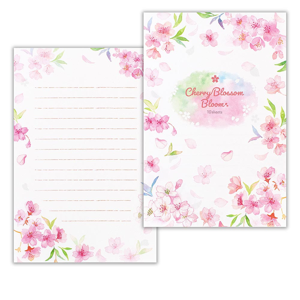 便箋Ａ５　春の綴り　水彩サクラA