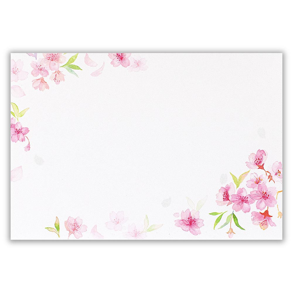 封筒Ａ５対応　春の綴り　水彩サクラＡ