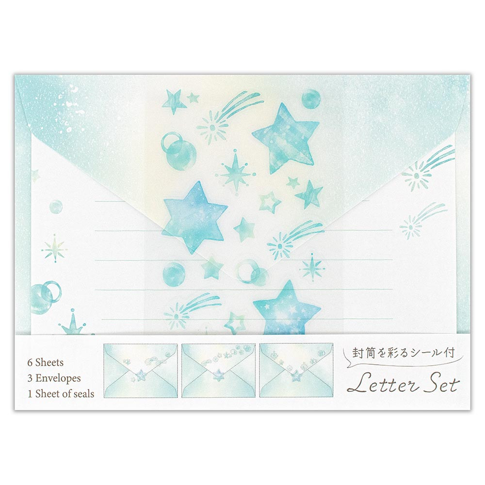 ミニレター　封筒デコ　星