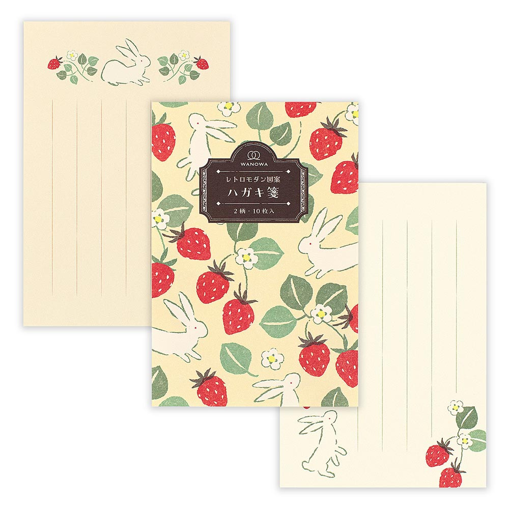 はがき箋　ＷＡＮＯＷＡ　苺うさぎ