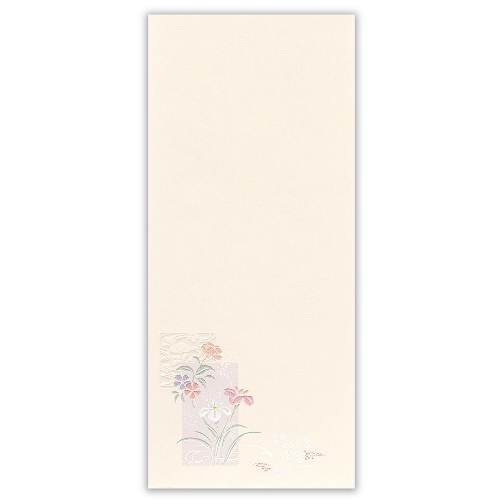 封筒　花紋様　色紙かさね