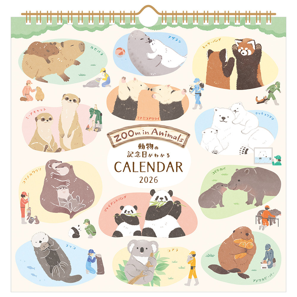 壁掛けカレンダー　２０２６　ス?ームインアニマル