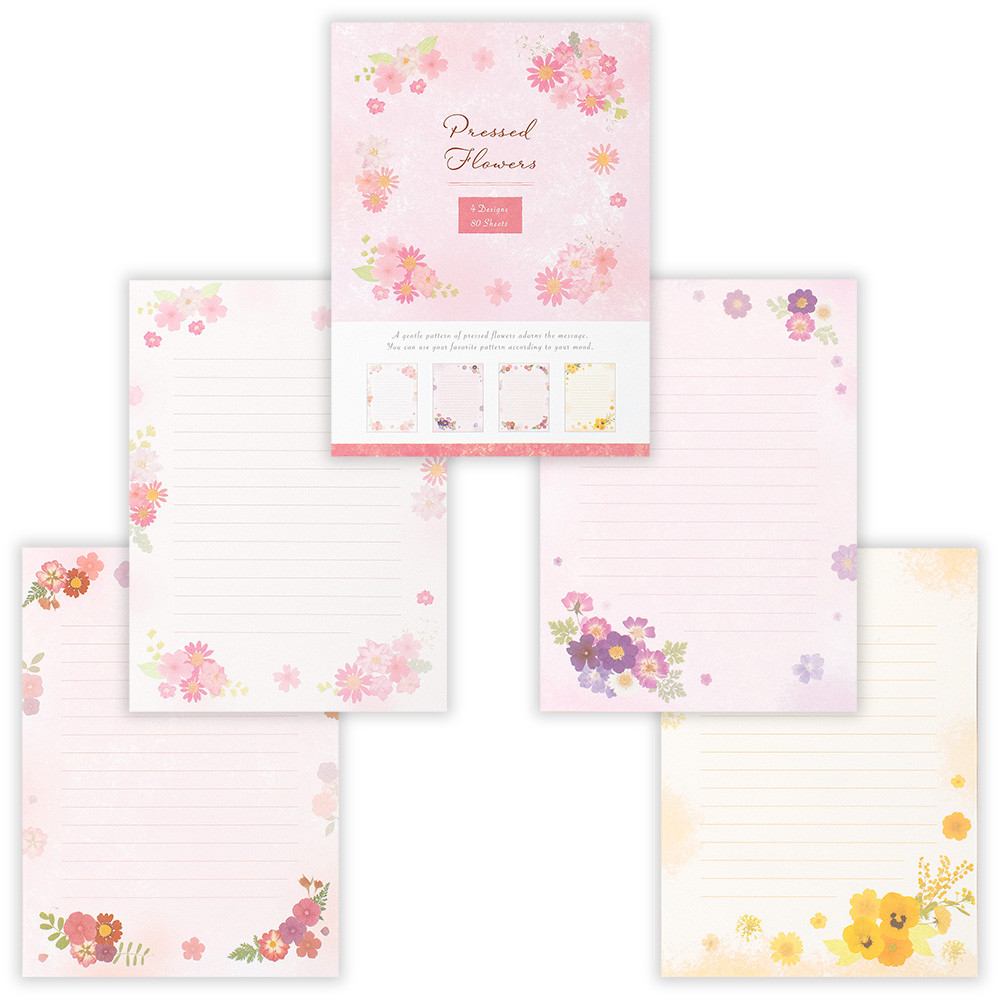 便箋　押し花　ピンクＡ