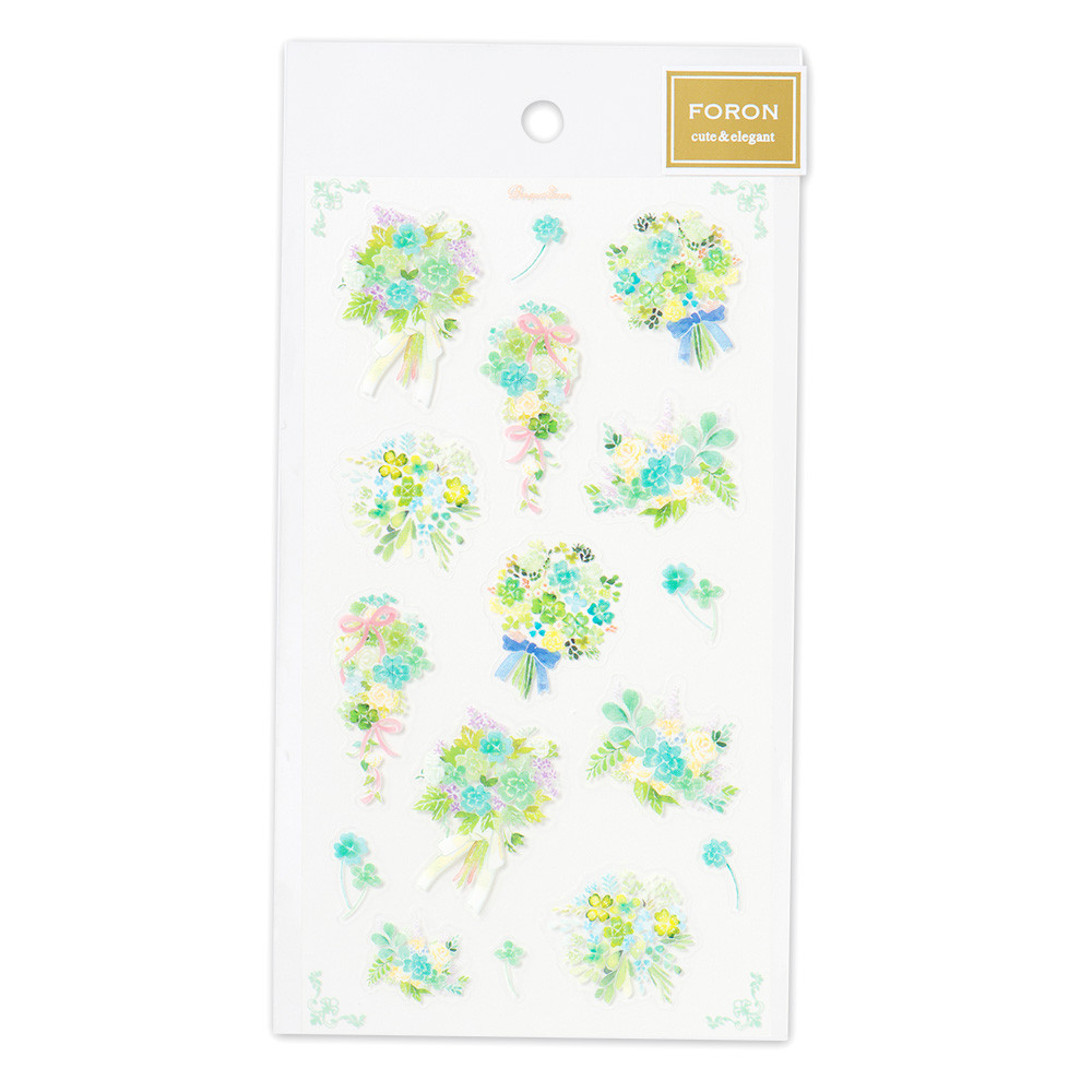 シール大　花柄　クローバー