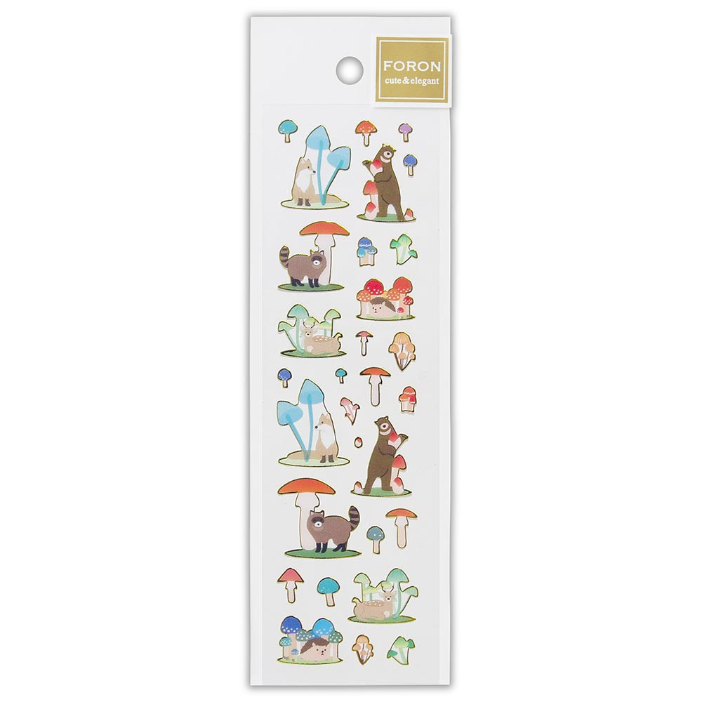 ふちシール　きのこ