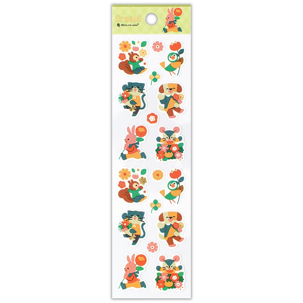 シール　Ｃｒｅａｌｄ　花と動物