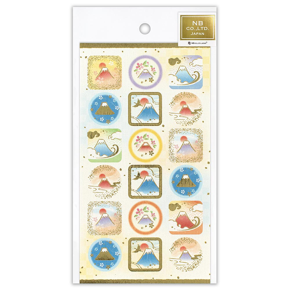 和風シール大　華やか富士山