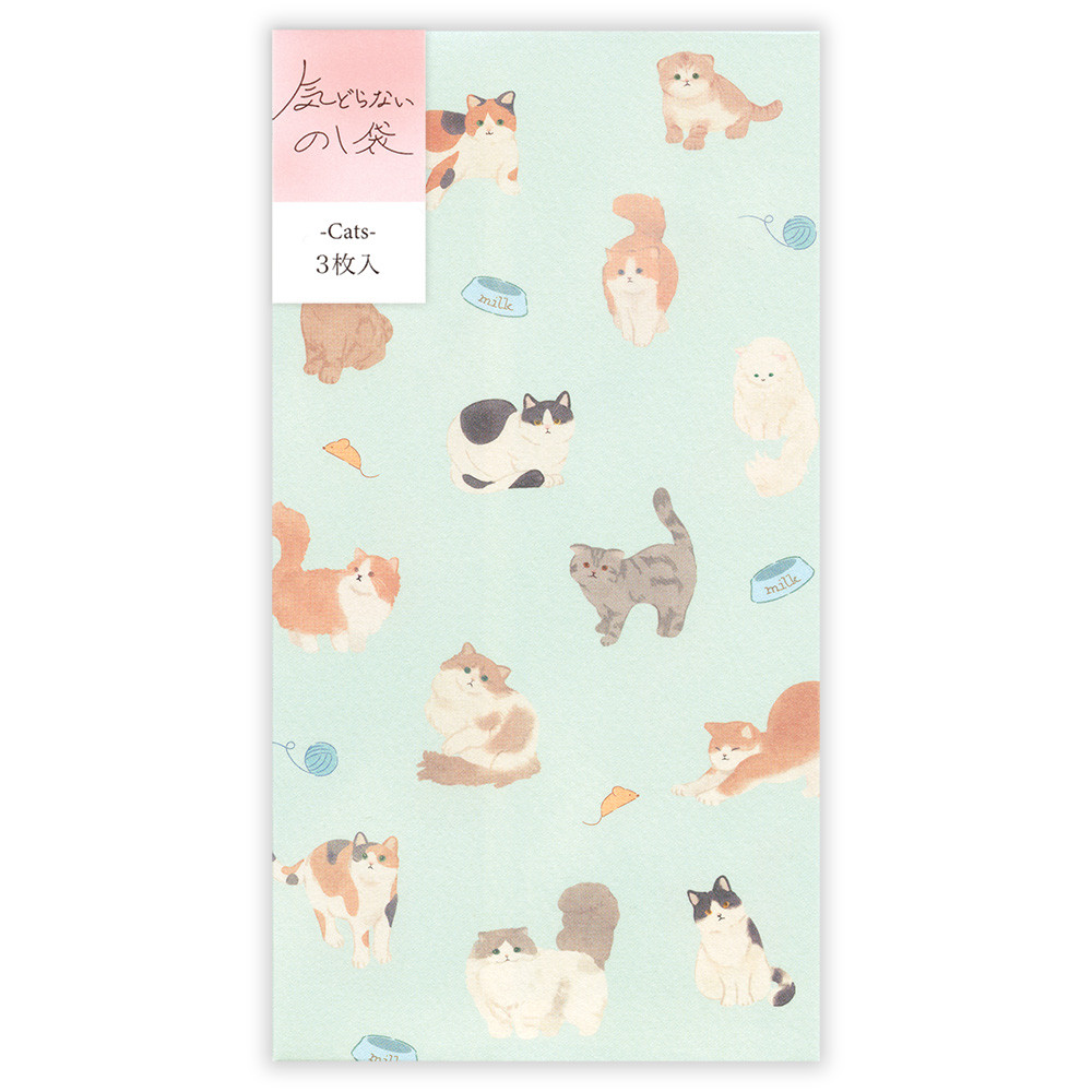 のし袋　カジュアル　ミントキャッツ